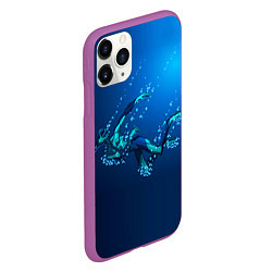 Чехол iPhone 11 Pro матовый Ихтиандр : человек - амфибия рисунок, цвет: 3D-фиолетовый — фото 2