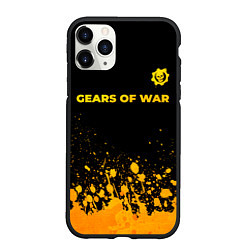 Чехол iPhone 11 Pro матовый Gears of War - gold gradient: символ сверху, цвет: 3D-черный
