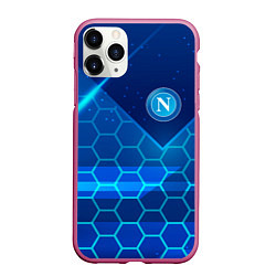 Чехол iPhone 11 Pro матовый Napoli Соты абстракция, цвет: 3D-малиновый