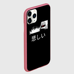 Чехол iPhone 11 Pro матовый Токийский Гуль аниме, цвет: 3D-малиновый — фото 2