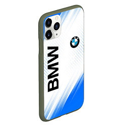 Чехол iPhone 11 Pro матовый Bmw синяя текстура, цвет: 3D-темно-зеленый — фото 2