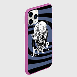 Чехол iPhone 11 Pro матовый Злобный клоун - Джокер, цвет: 3D-фиолетовый — фото 2