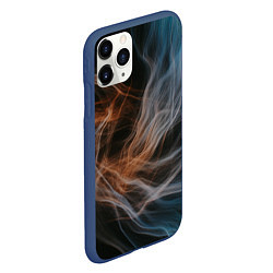 Чехол iPhone 11 Pro матовый Множество абстрактных линий во тьме, цвет: 3D-тёмно-синий — фото 2