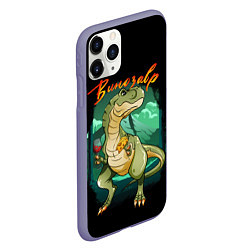 Чехол iPhone 11 Pro матовый Тираннозавр винозавр, цвет: 3D-серый — фото 2