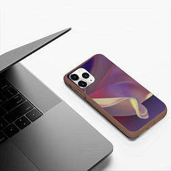 Чехол iPhone 11 Pro матовый Абстрактные объёмные волны бархата, цвет: 3D-коричневый — фото 2