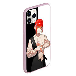 Чехол iPhone 11 Pro матовый Макима на деловой встрече, цвет: 3D-розовый — фото 2