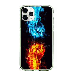 Чехол iPhone 11 Pro матовый Огонь и вода - противостояние