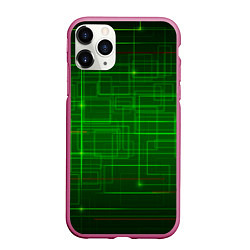 Чехол iPhone 11 Pro матовый Нейросеть - текстура, цвет: 3D-малиновый