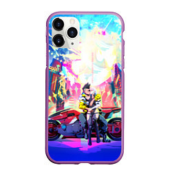 Чехол iPhone 11 Pro матовый Cyberpunk Edgerunners Люси и Дэвид, цвет: 3D-фиолетовый