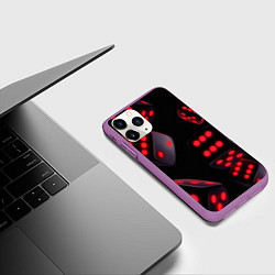 Чехол iPhone 11 Pro матовый Игральные кости на черном фоне, цвет: 3D-фиолетовый — фото 2