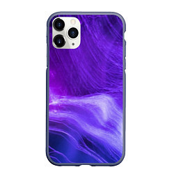 Чехол iPhone 11 Pro матовый Неоновые волны, цвет: 3D-серый