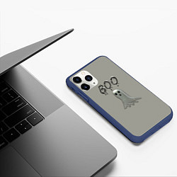 Чехол iPhone 11 Pro матовый Серый призрак BOO, цвет: 3D-тёмно-синий — фото 2