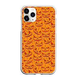 Чехол iPhone 11 Pro матовый Halloween Pumpkin Pattern, цвет: 3D-белый