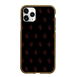 Чехол iPhone 11 Pro матовый Маска японского демона, цвет: 3D-коричневый
