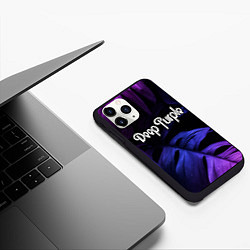 Чехол iPhone 11 Pro матовый Deep Purple neon monstera, цвет: 3D-черный — фото 2