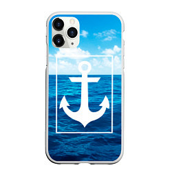 Чехол iPhone 11 Pro матовый Anchor - marine theme, цвет: 3D-белый