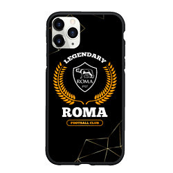 Чехол iPhone 11 Pro матовый Лого Roma и надпись legendary football club на тем