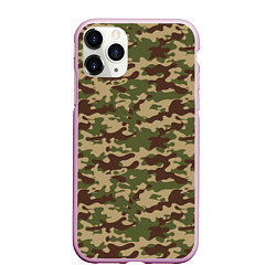 Чехол iPhone 11 Pro матовый Камуфляж ВСР-98 Флора, цвет: 3D-розовый