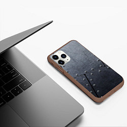 Чехол iPhone 11 Pro матовый Стальные пластины, цвет: 3D-коричневый — фото 2