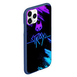 Чехол iPhone 11 Pro матовый Stray game neon, цвет: 3D-тёмно-синий — фото 2