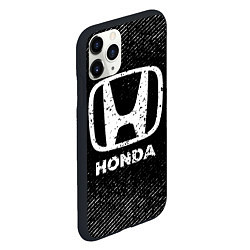 Чехол iPhone 11 Pro матовый Honda с потертостями на темном фоне, цвет: 3D-черный — фото 2
