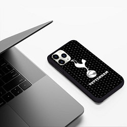 Чехол iPhone 11 Pro матовый Tottenham sport на темном фоне, цвет: 3D-черный — фото 2