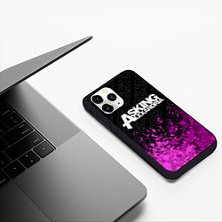 Чехол iPhone 11 Pro матовый Asking Alexandria rock legends: символ сверху, цвет: 3D-черный — фото 2