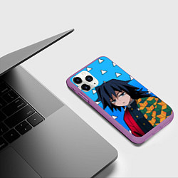 Чехол iPhone 11 Pro матовый Гию Томиока: Мем - Градиент, цвет: 3D-фиолетовый — фото 2