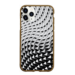 Чехол iPhone 11 Pro матовый Металлическая абстрактная броня, цвет: 3D-коричневый