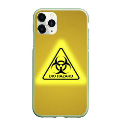 Чехол iPhone 11 Pro матовый Biohazard - биологическая опасность, цвет: 3D-салатовый