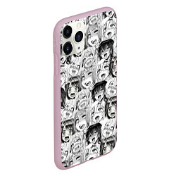 Чехол iPhone 11 Pro матовый Разные девушки Ахегао, цвет: 3D-розовый — фото 2