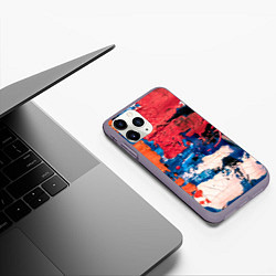 Чехол iPhone 11 Pro матовый Текстура из красок, цвет: 3D-серый — фото 2