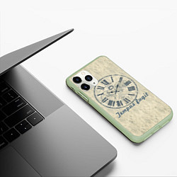 Чехол iPhone 11 Pro матовый Часы тикают- время бежит, цвет: 3D-салатовый — фото 2