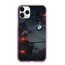 Чехол iPhone 11 Pro матовый BMW explosion, цвет: 3D-розовый