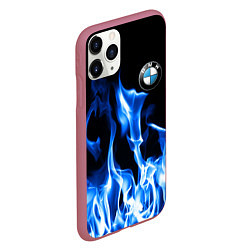 Чехол iPhone 11 Pro матовый BMW fire, цвет: 3D-малиновый — фото 2