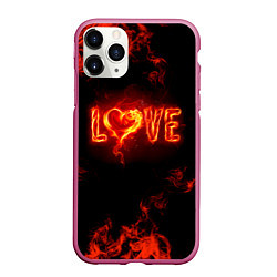 Чехол iPhone 11 Pro матовый Fire love