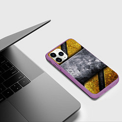 Чехол iPhone 11 Pro матовый Сигнал опасности, цвет: 3D-фиолетовый — фото 2