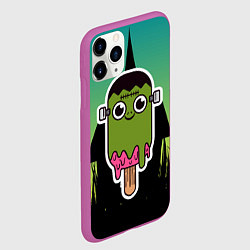 Чехол iPhone 11 Pro матовый Мороженое - зомби, цвет: 3D-фиолетовый — фото 2