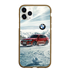 Чехол iPhone 11 Pro матовый Крутая бэха в горах, цвет: 3D-коричневый