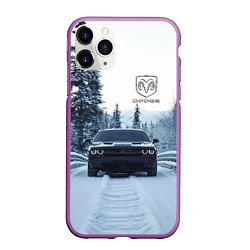 Чехол iPhone 11 Pro матовый Dodge in winter forest