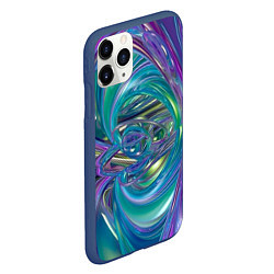 Чехол iPhone 11 Pro матовый Плазма фон, цвет: 3D-тёмно-синий — фото 2