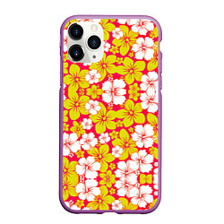 Чехол iPhone 11 Pro матовый Hawaiian kaleidoscope, цвет: 3D-фиолетовый