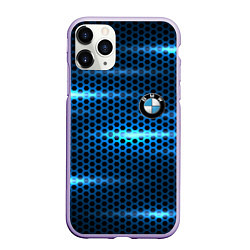 Чехол iPhone 11 Pro матовый BMW texture, цвет: 3D-светло-сиреневый