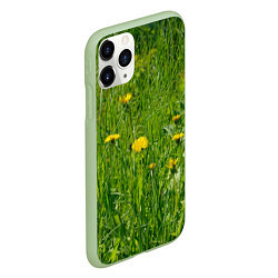 Чехол iPhone 11 Pro матовый Солнечные одуванчики, цвет: 3D-салатовый — фото 2