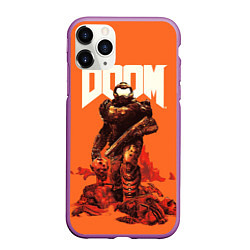 Чехол iPhone 11 Pro матовый DOOM - Doomguy, цвет: 3D-фиолетовый