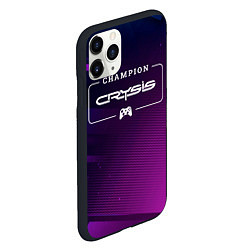 Чехол iPhone 11 Pro матовый Crysis gaming champion: рамка с лого и джойстиком, цвет: 3D-черный — фото 2