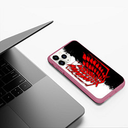 Чехол iPhone 11 Pro матовый Атака титанов - Красный Разведкорпус, цвет: 3D-малиновый — фото 2