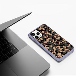 Чехол iPhone 11 Pro матовый Камуфляж Woodland, цвет: 3D-светло-сиреневый — фото 2