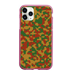 Чехол iPhone 11 Pro матовый Камуфляж WW2 German, цвет: 3D-малиновый