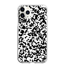 Чехол iPhone 11 Pro матовый Камуфляж Cowskin мелкий, цвет: 3D-белый